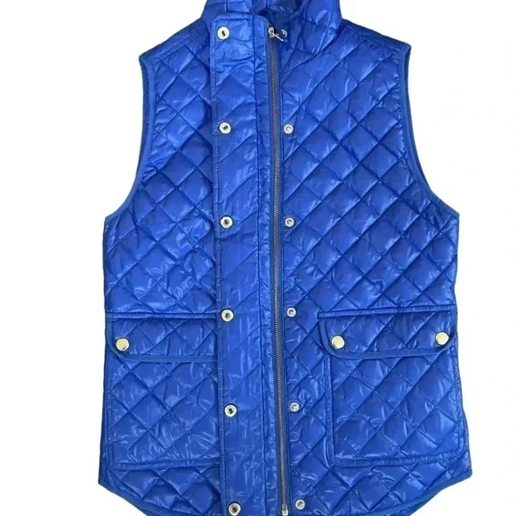 J.CREW purple blue quilted puffer vest down women’s vest size XXS - Picture 7 of 7